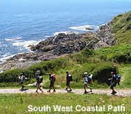 Walkers on the coast path